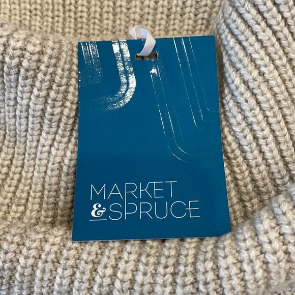Market & Spruce Sharon Cowl Neck Waffle Stitch Pullover in Light Grey XL NWT - Picture 9 of 10